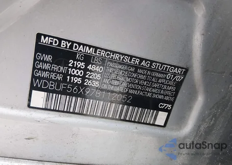 2007 Mercedes-Benz E 350 z USA, uszkodzony, nr VIN WDBUF56X97B112052